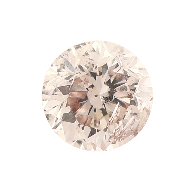 Loser Brillant ca. 0.31 ct natural very light pinkish brown, GIA-Report