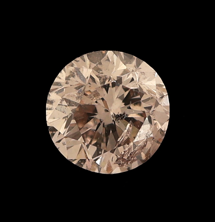 Detail a: Loser Brillant ca. 0.31 ct natural very light pinkish brown, GIA-Report