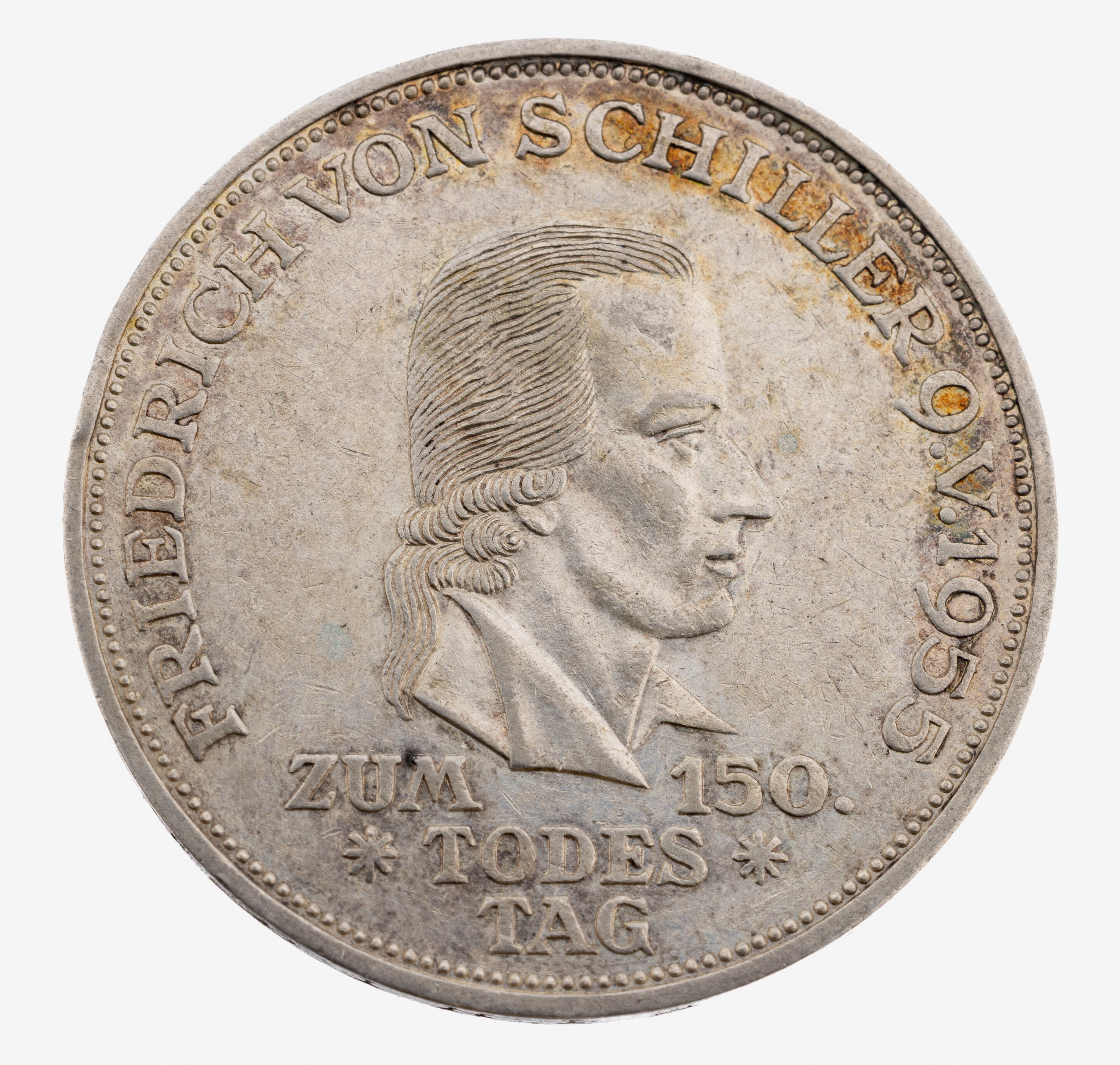 Image 27076655 - Silbermünze, 5 Mark, Deutschland 1955, 150.Jahrestag des Todes Friedrich Schiller