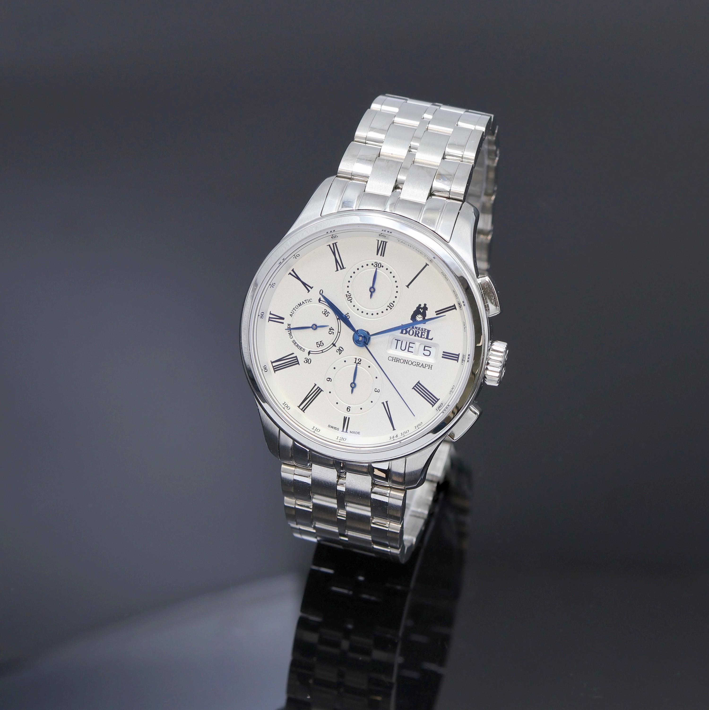 Image 27076660 - ERNEST BOREL Herrenchronograph Referenz GS8780R6, Automatik, beids. vergl. Edelstahlgeh. ...