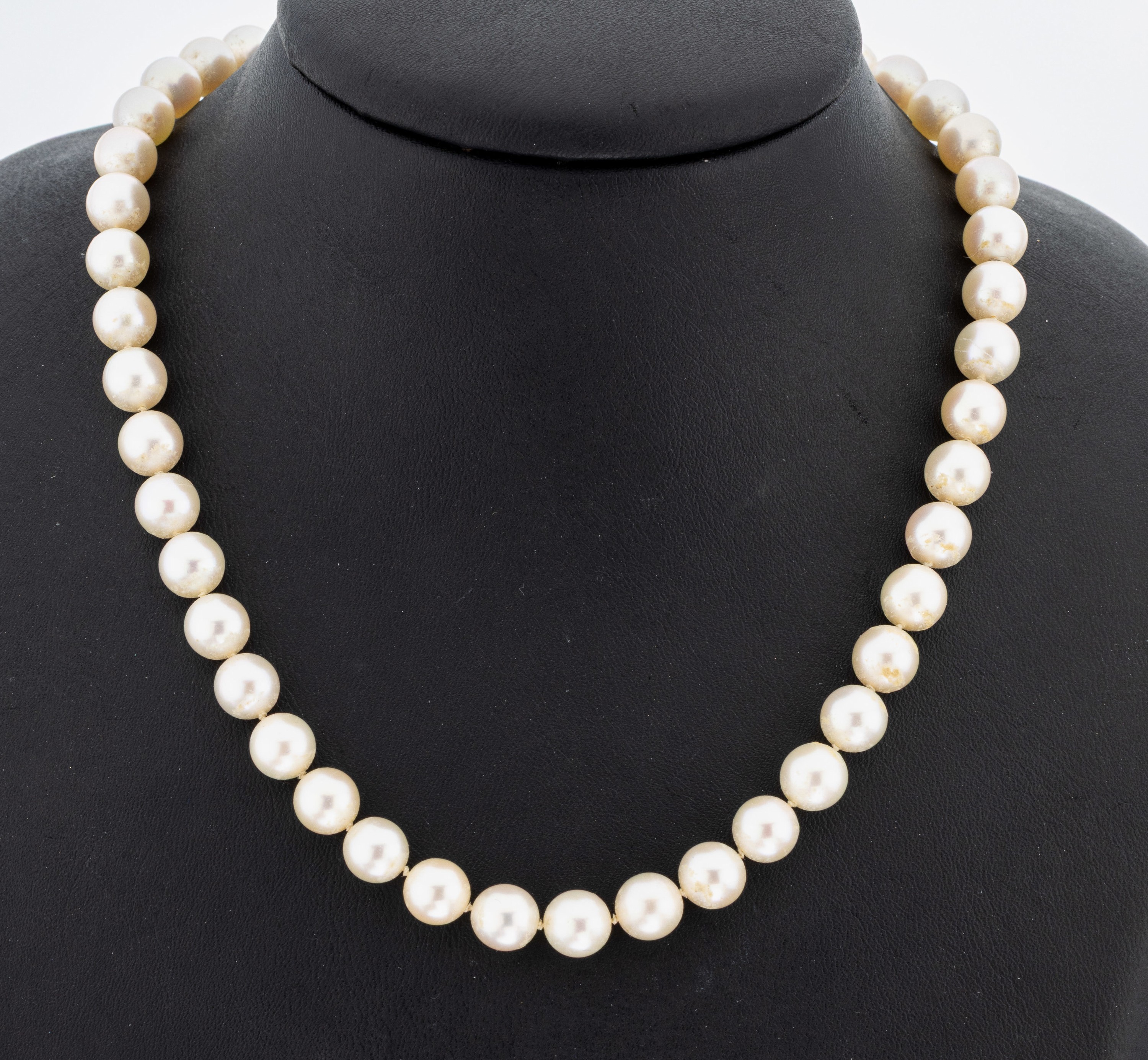 Image 27076686 - Lange Akoyazuchtperlenkette, endlos, cremef. Perlen, D. ca. 8.4 mm, L. ca. 80 cm