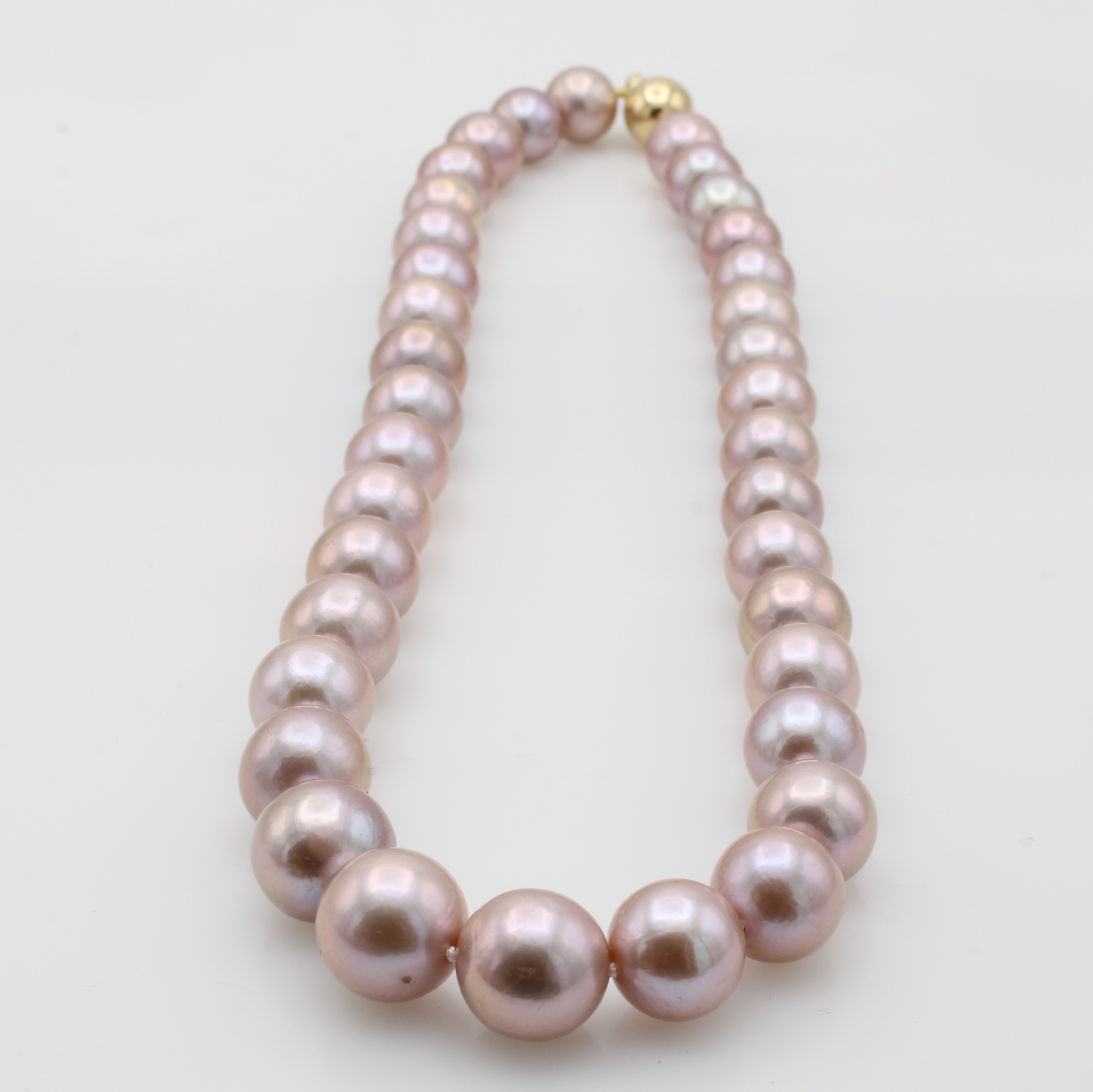 Image 27076697 - Süßwasserzuchtperlenkette, Kugelschl. GG 585/000, pinkfarb. Mingperlen im Verlauf, D. ...