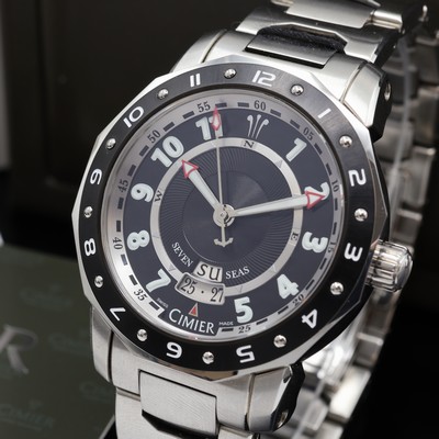 27076608a - CIMIER Seven Seas Herrenarmbanduhr Referenz 6198, Automatik, Edelstahlgeh. inkl. orig. ...