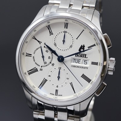 27076660a - ERNEST BOREL Herrenchronograph Referenz GS8780R6, Automatik, beids. vergl. Edelstahlgeh. ...