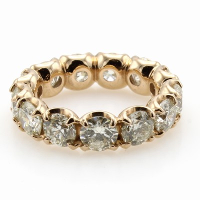 27076674a - Memoryring mit Brillanten, RG 750/000, 13 Brill. zus. ca. 6.18 ct get.Weiß-fancy light ...