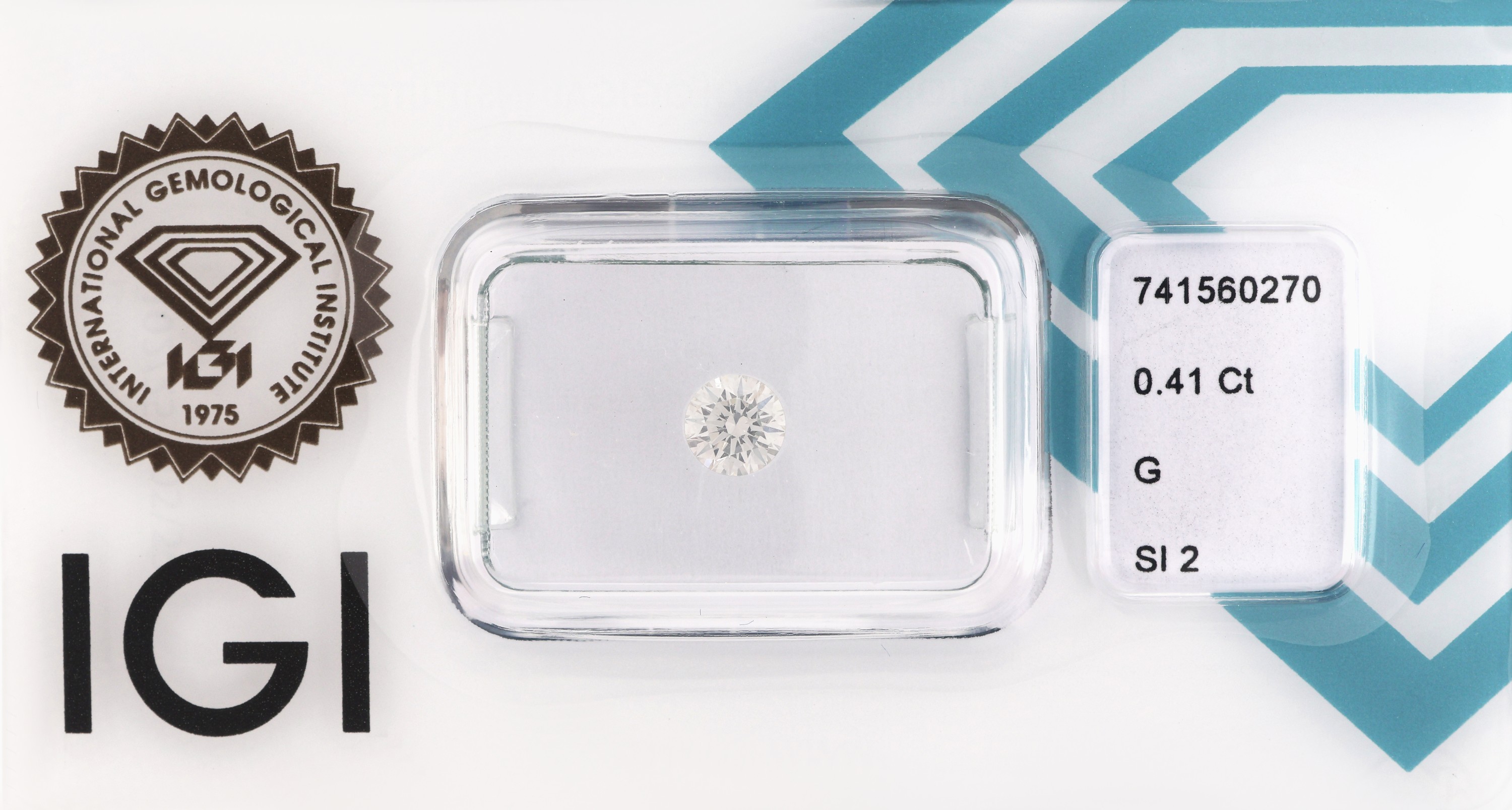 Image 27076736 - Loser Brillant, ca. 0.41 ct feines Weiß (G)/si2, eingeschweißt, IGI-Expertise anbei ...