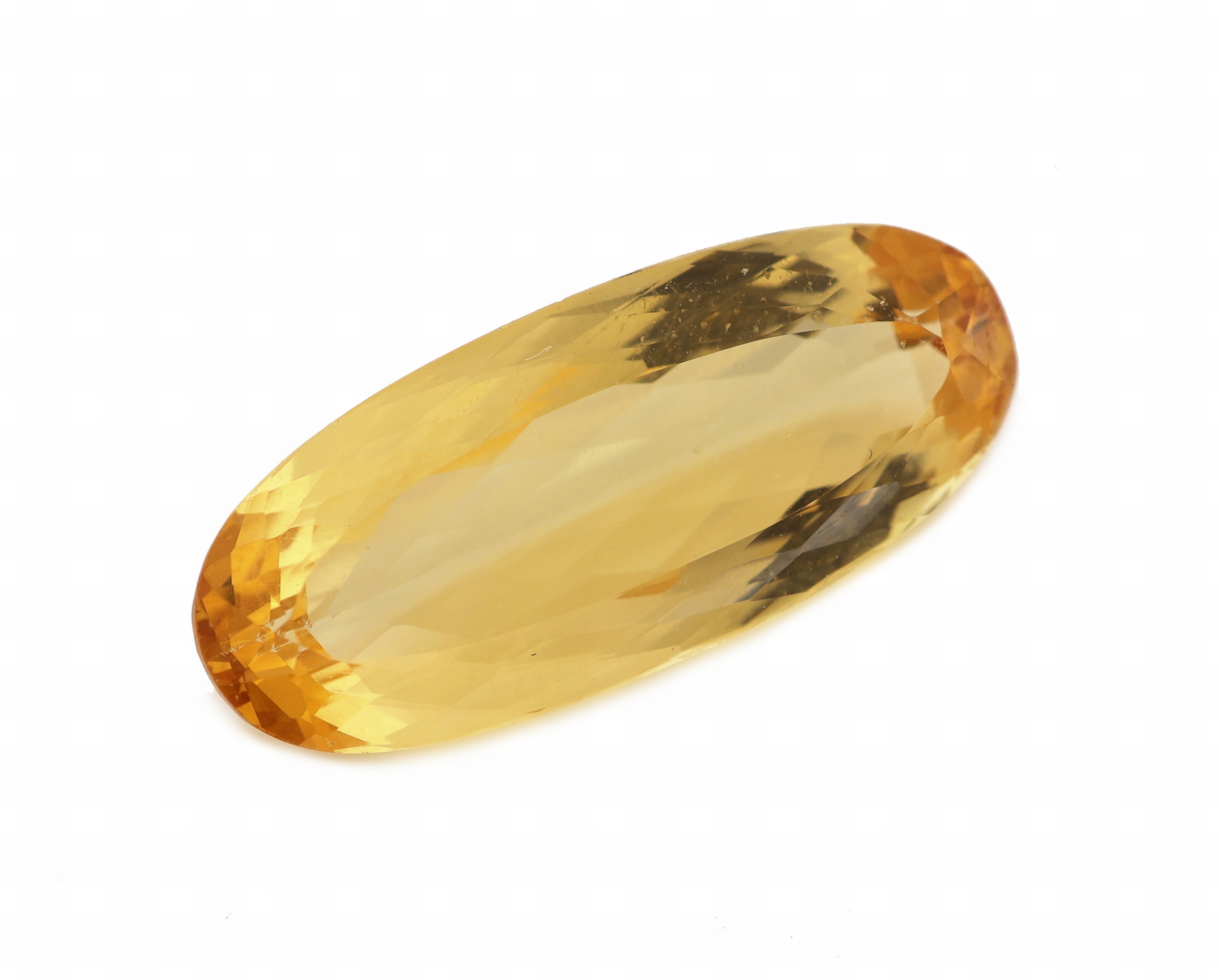 Detail a: Loser Topas ca. 8.02 ct, ovalfacett., ca. 19.91 x 8.46 x 5.12 mm, Yellow, Herkunft Nigeria