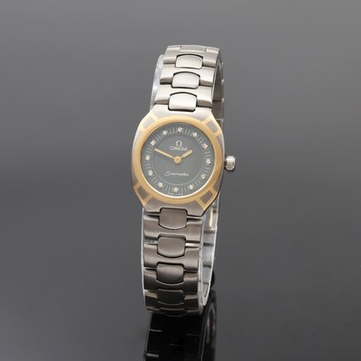 Image OMEGA ladies wristwatch Polaris reference 7951031, quartz, titanium case gold inlayed ...