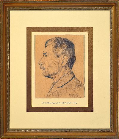 27076867k - William Orpen, 1878 Stillorgan Irland-1931 London, Profilporträt eines bärtigen ...
