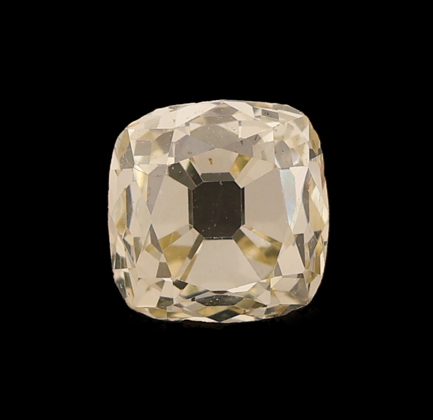 Detail a: Loser Altschliffdiamant, ca. 0.52 ct light yellow/vs