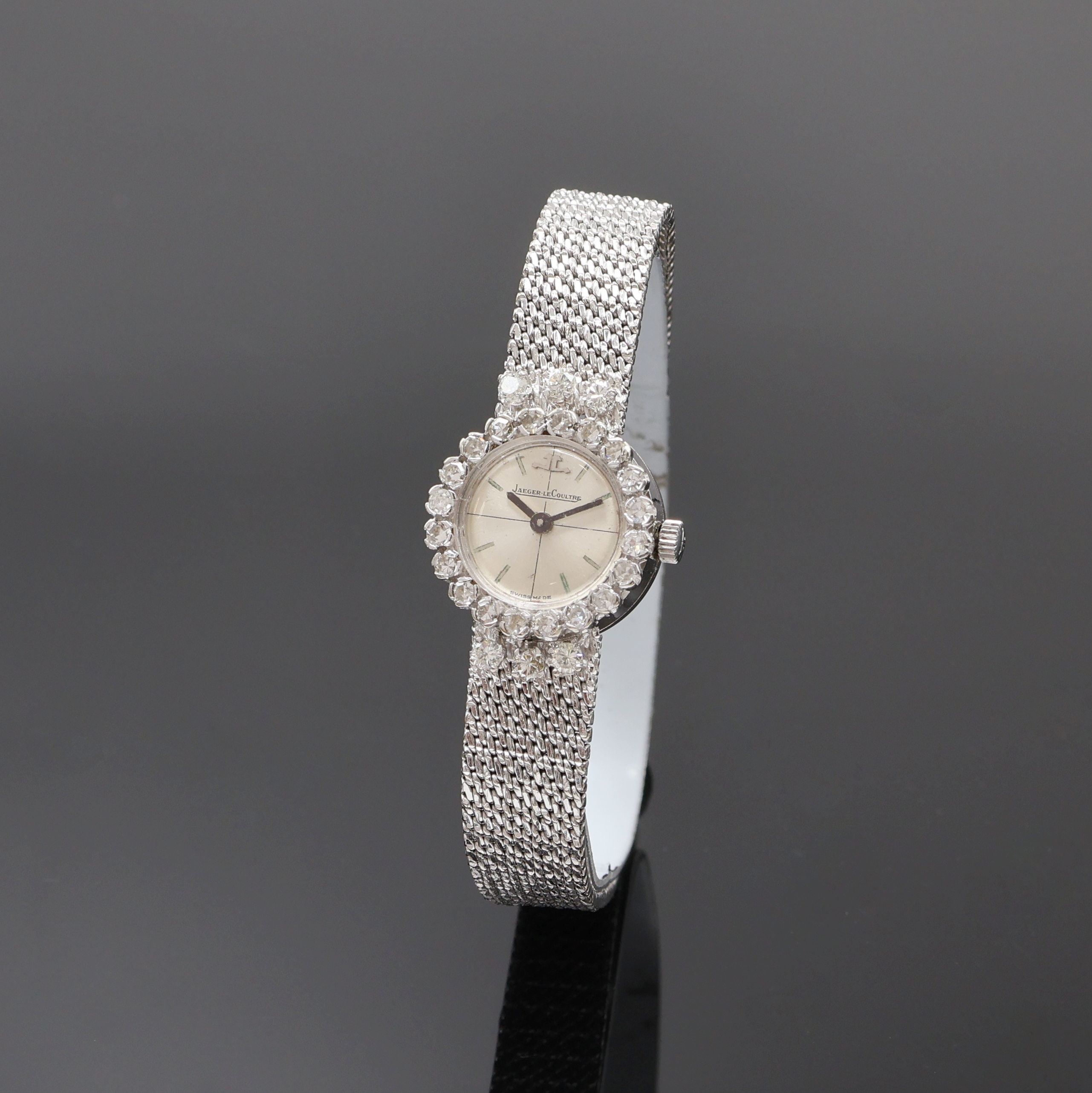 Image 27077587 - 18k white gold and diamonds set ladies wristwatch denotes Jaeger-LeCoultre, quartz, ...