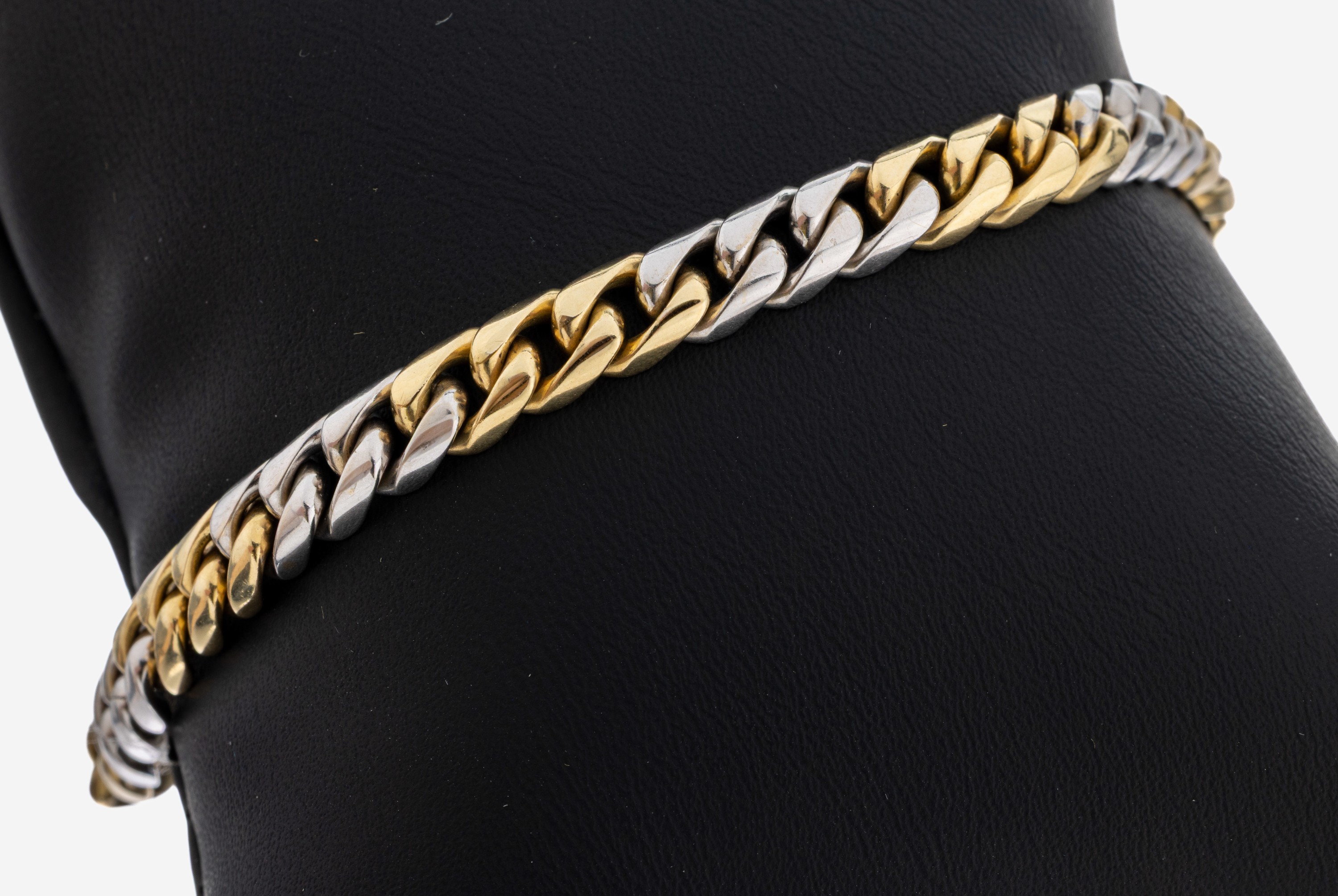 Image 27077596 - 14 kt Gold Armband, GG/WG 585/000, L. ca. 19 cm, Kastenschloss mit 2 Sicherheitsachten, ...