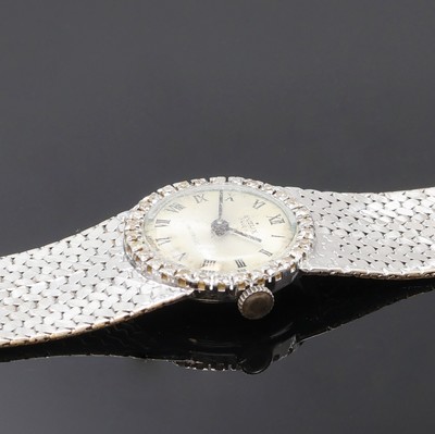 27077588c - EVELIX Damenarmbanduhr in WG 750/000 mit Diamantlünette, Handaufzug, Schweiz 1960er ...