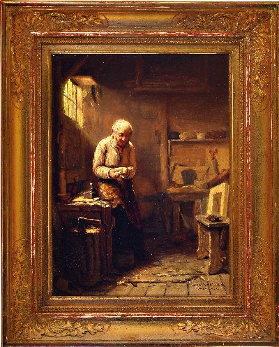 27077687k - Jacob Taanman, 1836-1923 Amsterdam, Schreiber in seiner Werkstatt, Öl/Holz, ca. ...