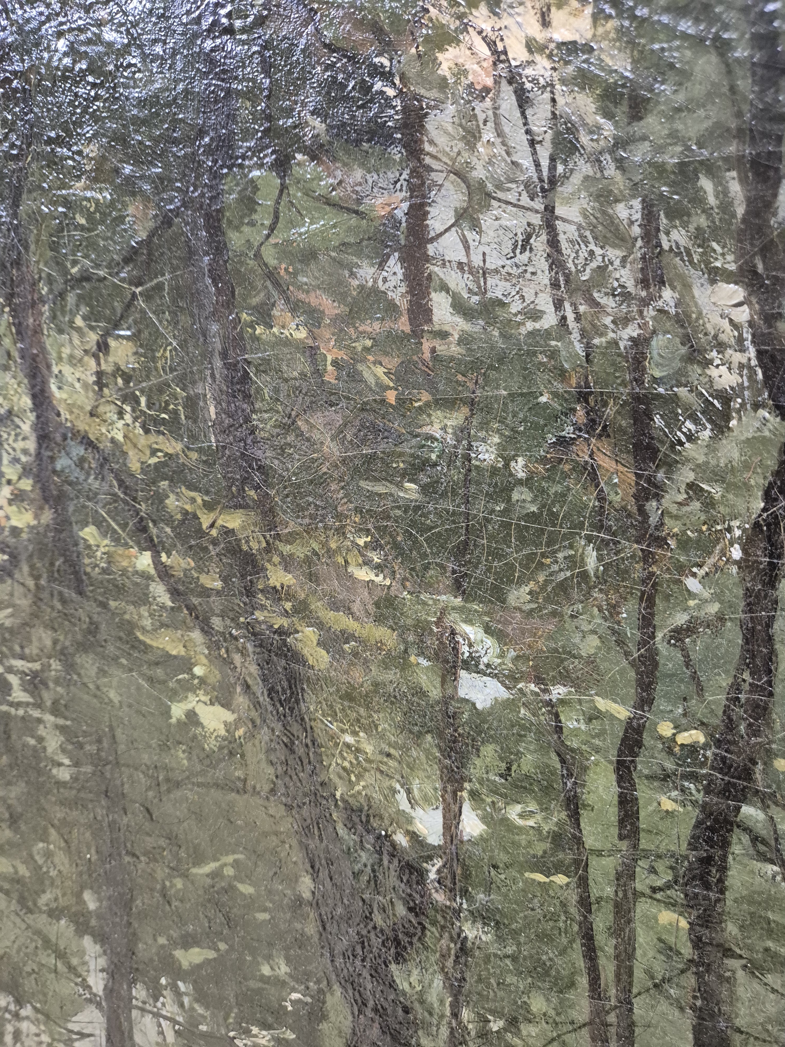 Detail e: Vitus Staudacher, 1850 Gaimersheim-1925 Baden-Baden, Reiter auf einem Waldweg, Öl/Lwd, mittig unten signiert und dat. 1884, ca. 120x90cm, ...
