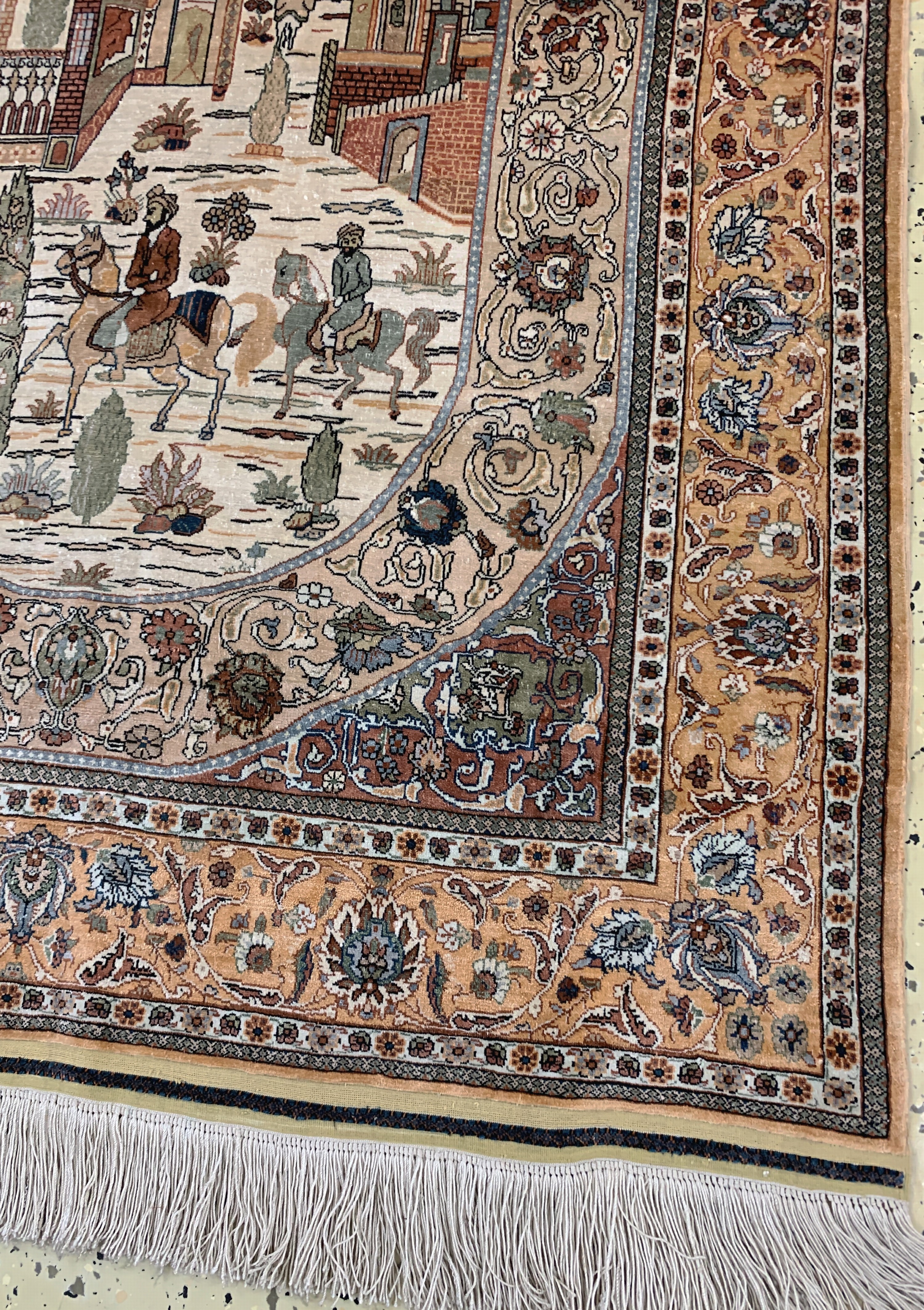 Detail b: Hereke Seide fein, China, Ende 20.Jhd, reine Naturseide, ca. 156 x 94 cm, ca. 1,0 Mio. Kn/qm, EHZ: 1(nahezu neuwertig)