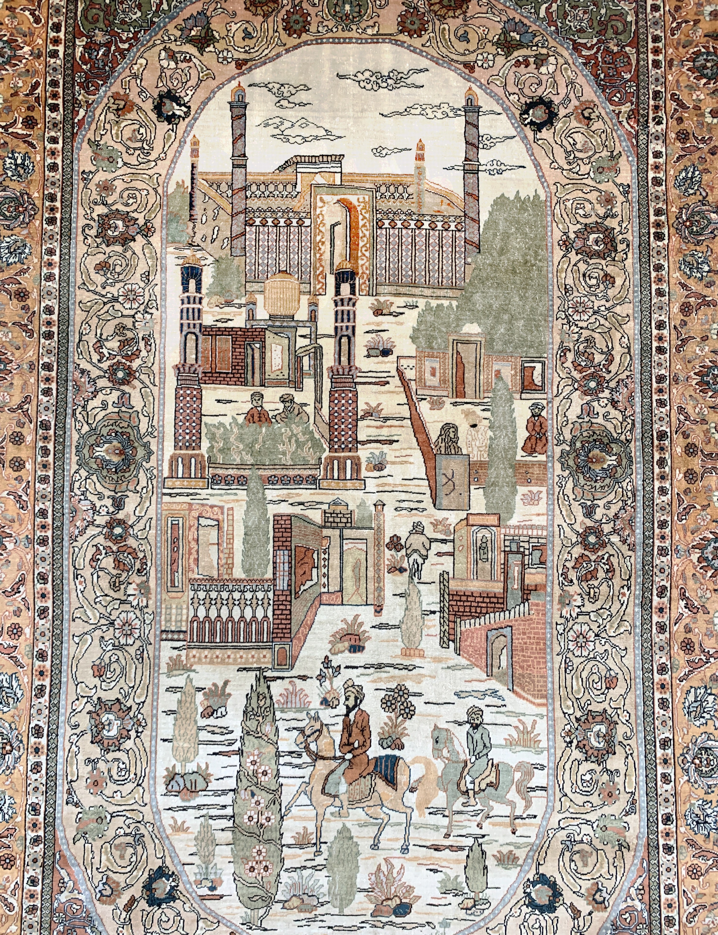 Detail d: Hereke Seide fein, China, Ende 20.Jhd, reine Naturseide, ca. 156 x 94 cm, ca. 1,0 Mio. Kn/qm, EHZ: 1(nahezu neuwertig)