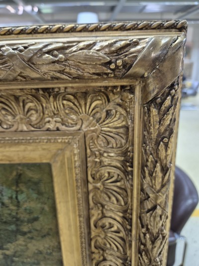 27077739f - Vitus Staudacher, 1850 Gaimersheim-1925 Baden-Baden, Reiter auf einem Waldweg, Öl/Lwd, ...