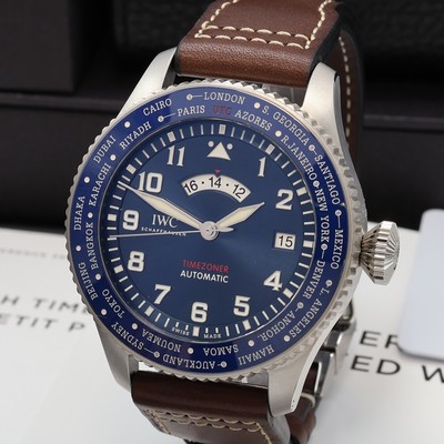 27077790a - IWC Timezoner Fliegerarmbanduhr Referenz IW395503, Automatik, massives Edelstahlgeh. ...
