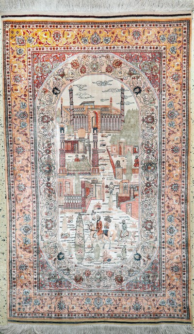 Image Hereke Seide fein, China, Ende 20.Jhd, reine Naturseide, ca. 156 x 94 cm, ca. 1,0 Mio. ...