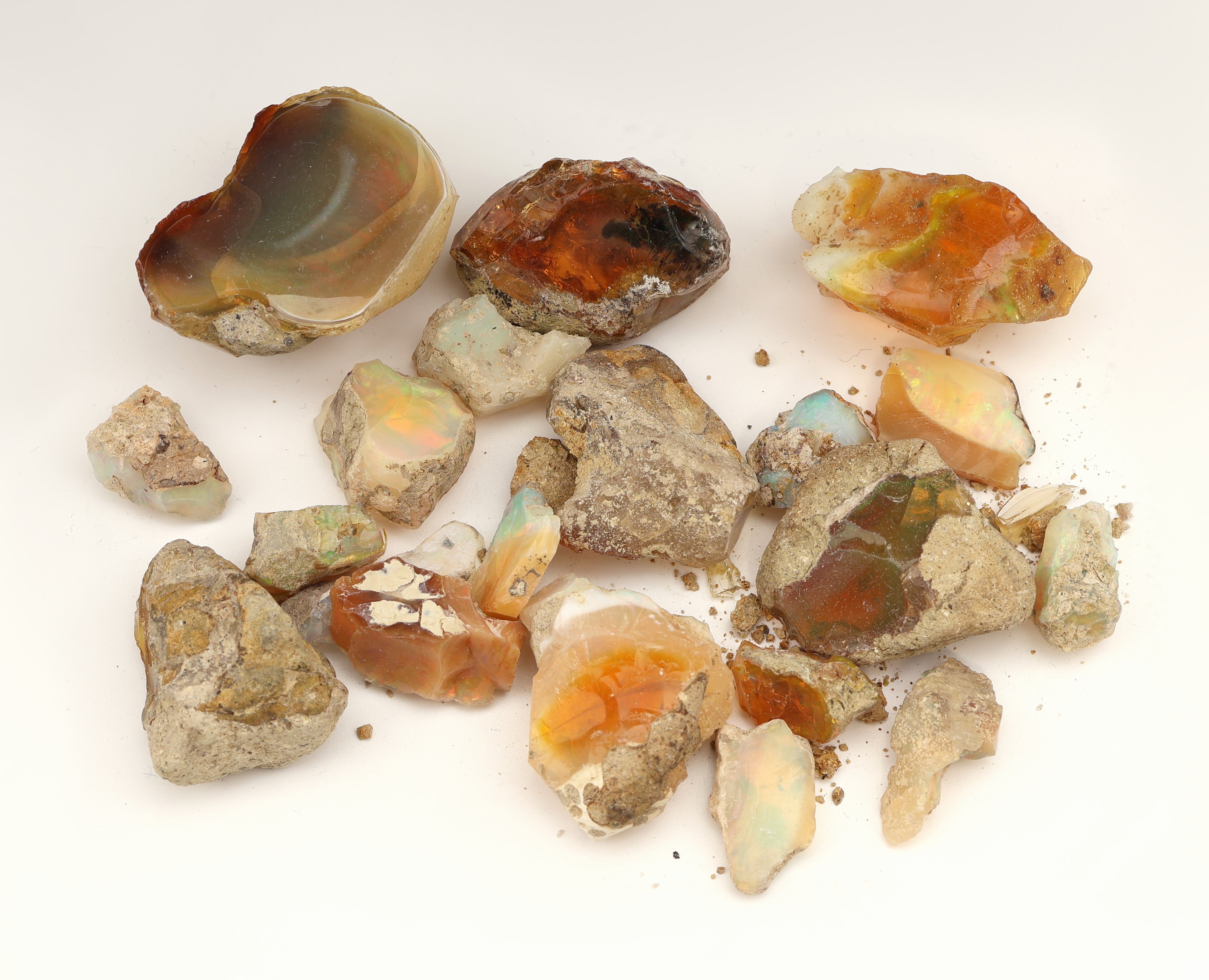 Image 27079068 - Lot 20 lose äthiopische Opal-Rohsteine, zus. ca. 610.00 ct, versch. Größen, Formen und ...