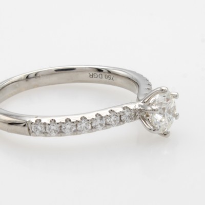 27079084a - Ring mit Brillanten, WG 750/000, Brillant- solitär in 6er Krappenfassung 0.50 ct ...