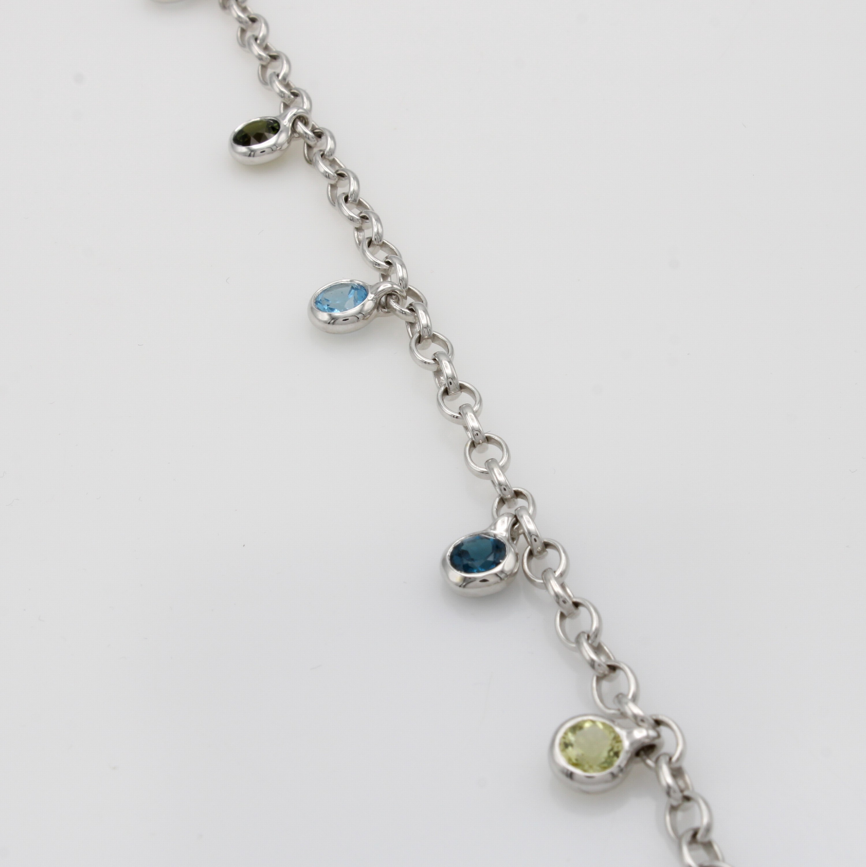 Image 27079209 - Armband mit Farbsteinen, WG 590/000, Blau- topase (beh.), grüner Turmalin u. ...