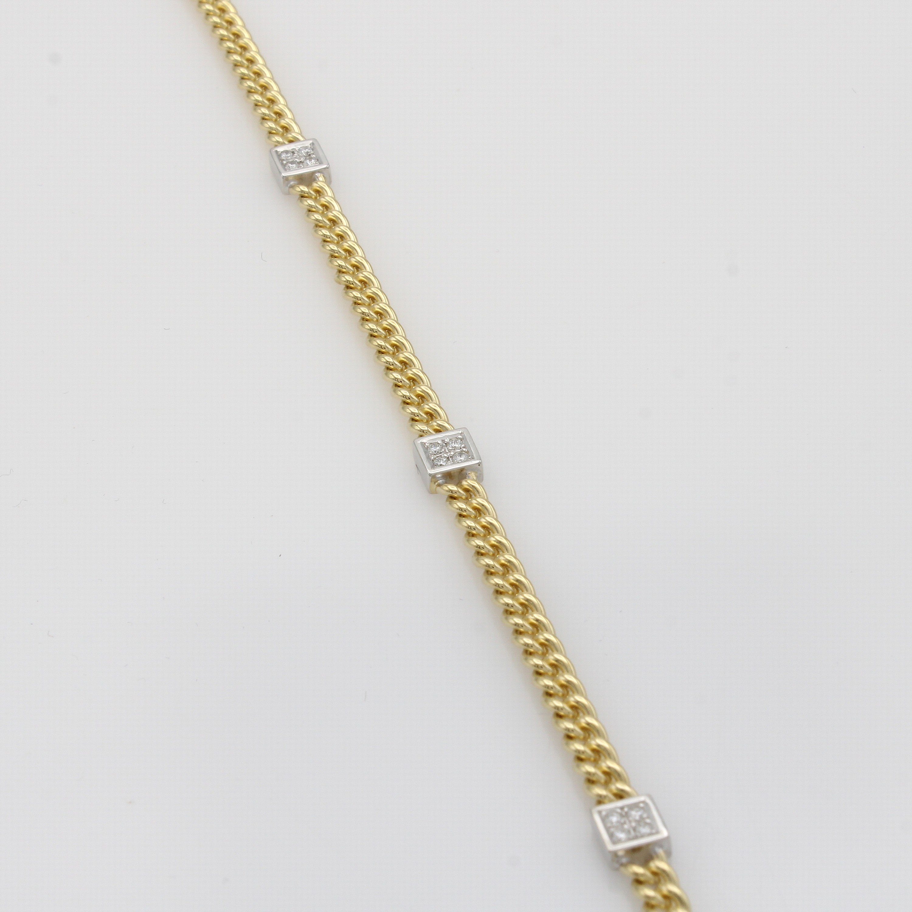 Image 27079289 - Panzerarmband mit Brillanten, GG/WG 585/000,4 Carrées jeweils m. 4 Brill. bes. zus. ca. ...