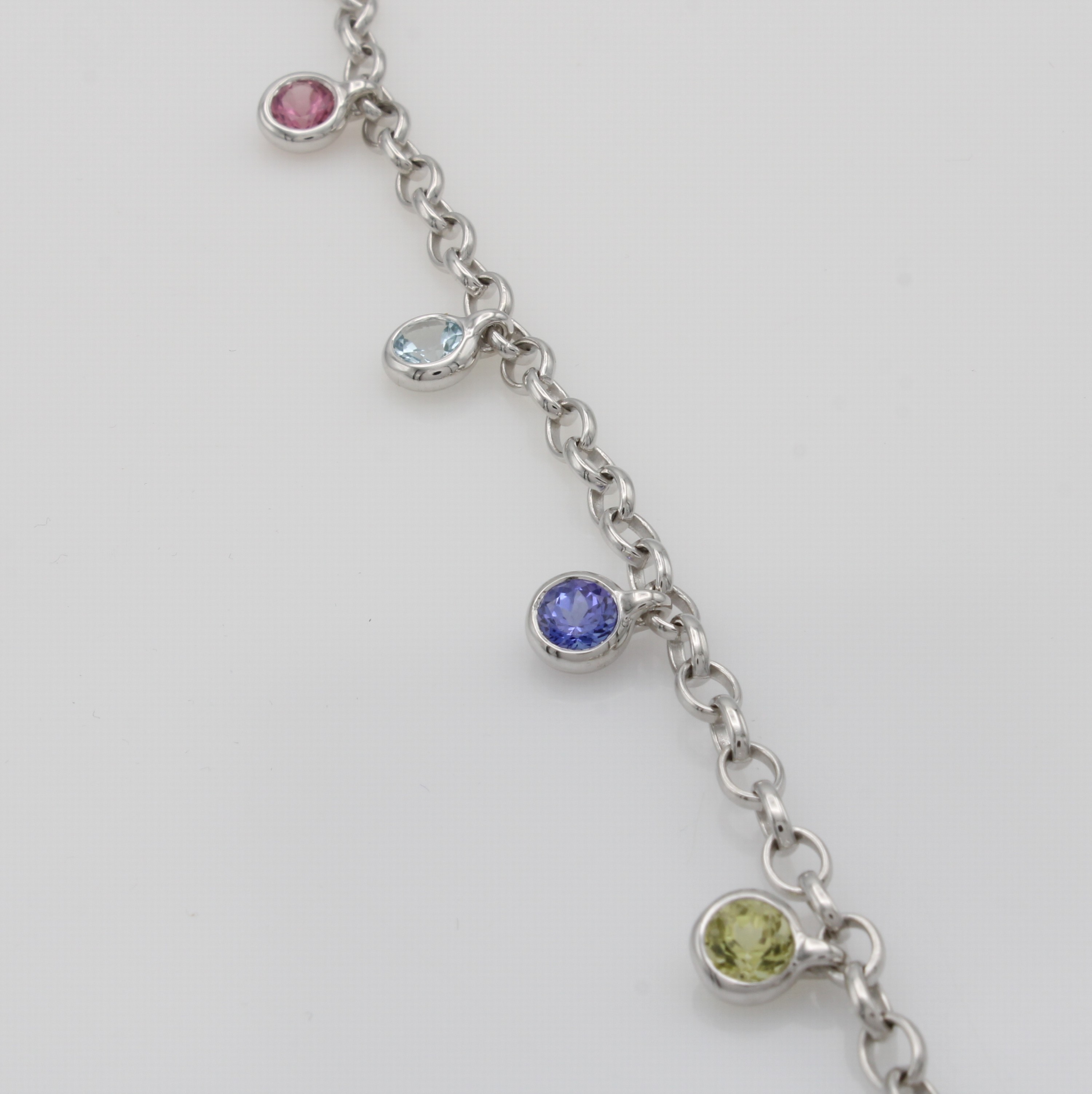 Image 27079310 - Armband mit Farbsteinen, WG 590/000, Turma- lin, Topas (beh.) u. Tansanit, ...