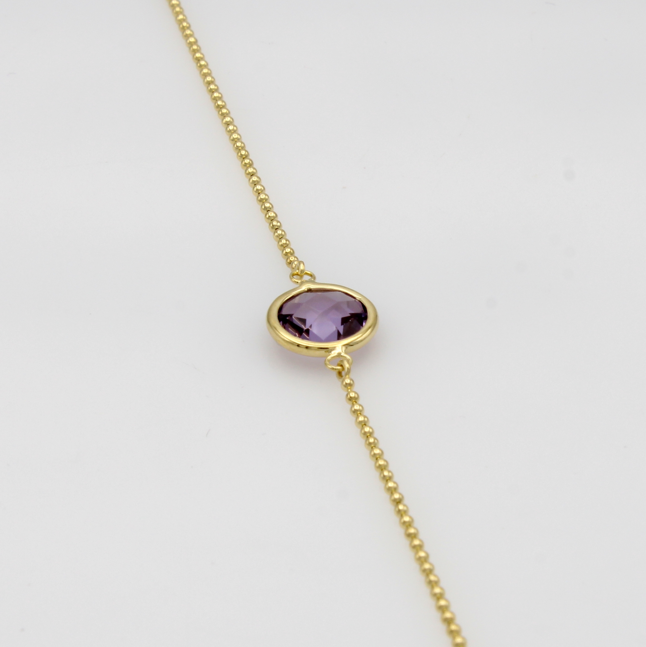 Image 27079371 - Kugelarmband mit Amethyst, GG 585/000, fac. Amethyst, in L. ca. 17 u. 19 cm tragbar ...