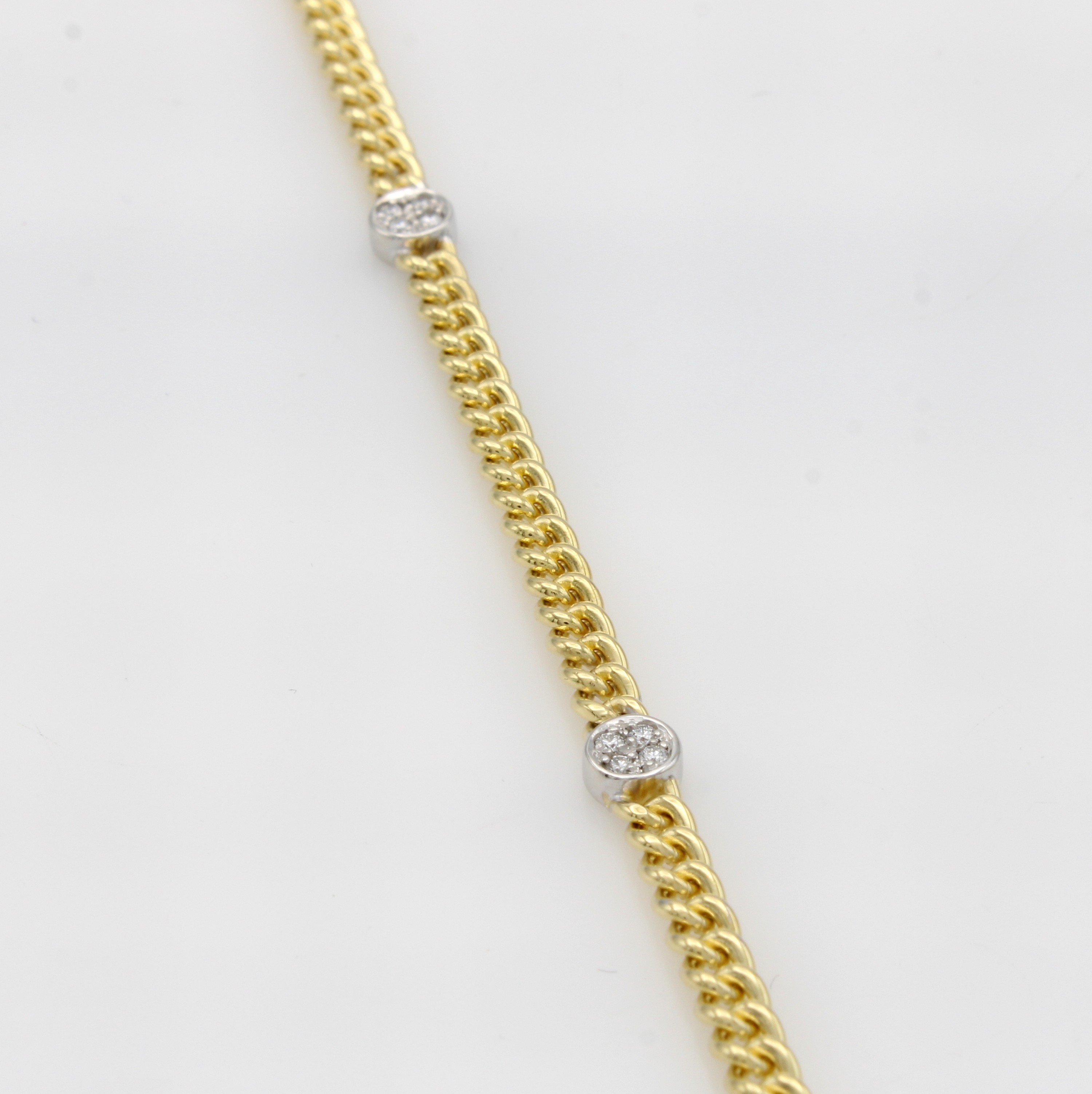 Image 27079448 - Panzerarmband mit Brillanten, GG/WG 585/000,Brill. in jeweils 4 kreisf. Fassungen gef. ...