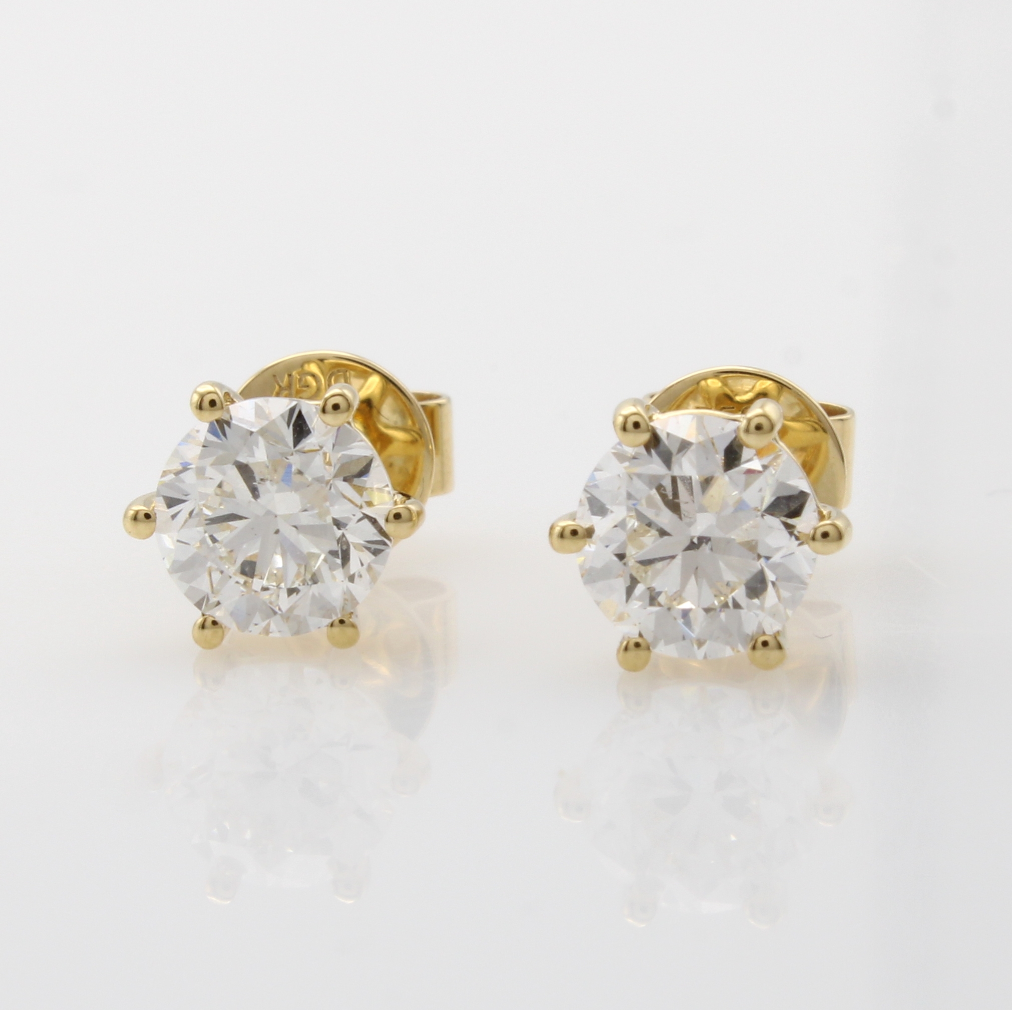 Image 27079564 - Paar Ohrstecker mit Brillantsolitären, WG 750/000, 2 Brill. in Krappenfassung zus. 2.01 ...