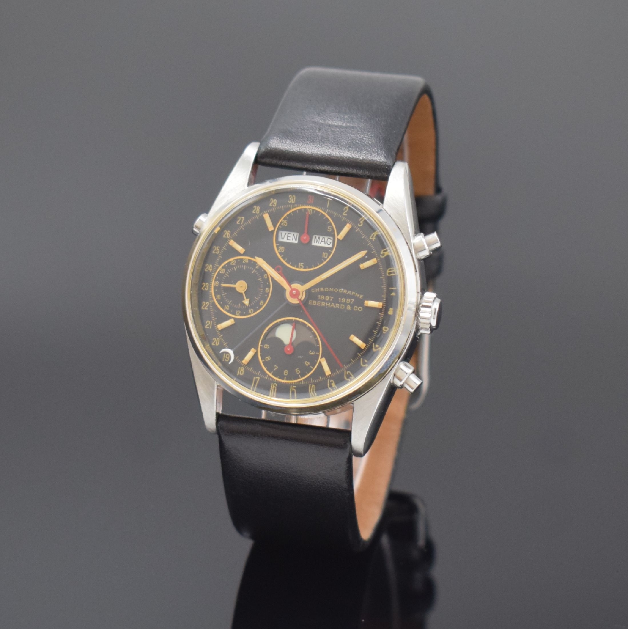 Image 27079633 - EBERHARD & CO Armbandchronograph Navy Master mit Vollkalender und Mondphase, Automatik, ...