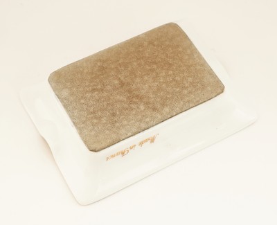 27079748b - Rare HERMES miniature ashtray-pair jungle- series , porcelain, creamcoloured fond with ...