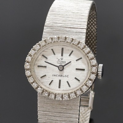 27079788a - STOWA 18k white gold and diamonds set ladies wristwatch, Germany/Switzerland around 1965, ...