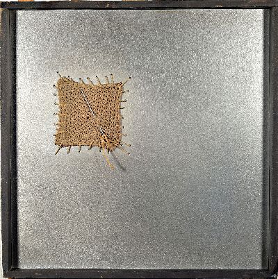 27079961k - Will Brüll, born in 1922, student of Josef Beuys, stainless steel sculpture in a frame, ...