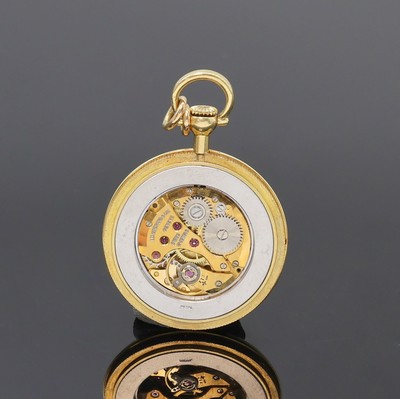 27079973c - CHOPARD offene Damentaschenuhr in GG 750/000, Schweiz um 1970, Handaufzug, geriffelter ...