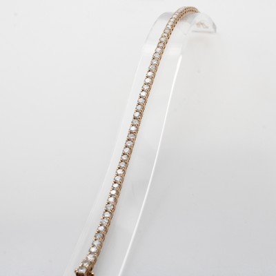 Image Rivierarmband mit Brillanten, RG 585/000, 57 Brill. zus. ca. 5.02 ct feines Weiß-Weiß- ...