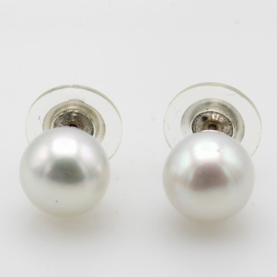 Image Paar Ohrstecker mit Südseezuchtperlen, WG 750/000, weiße Perlen, D. ca. 11 mm ...