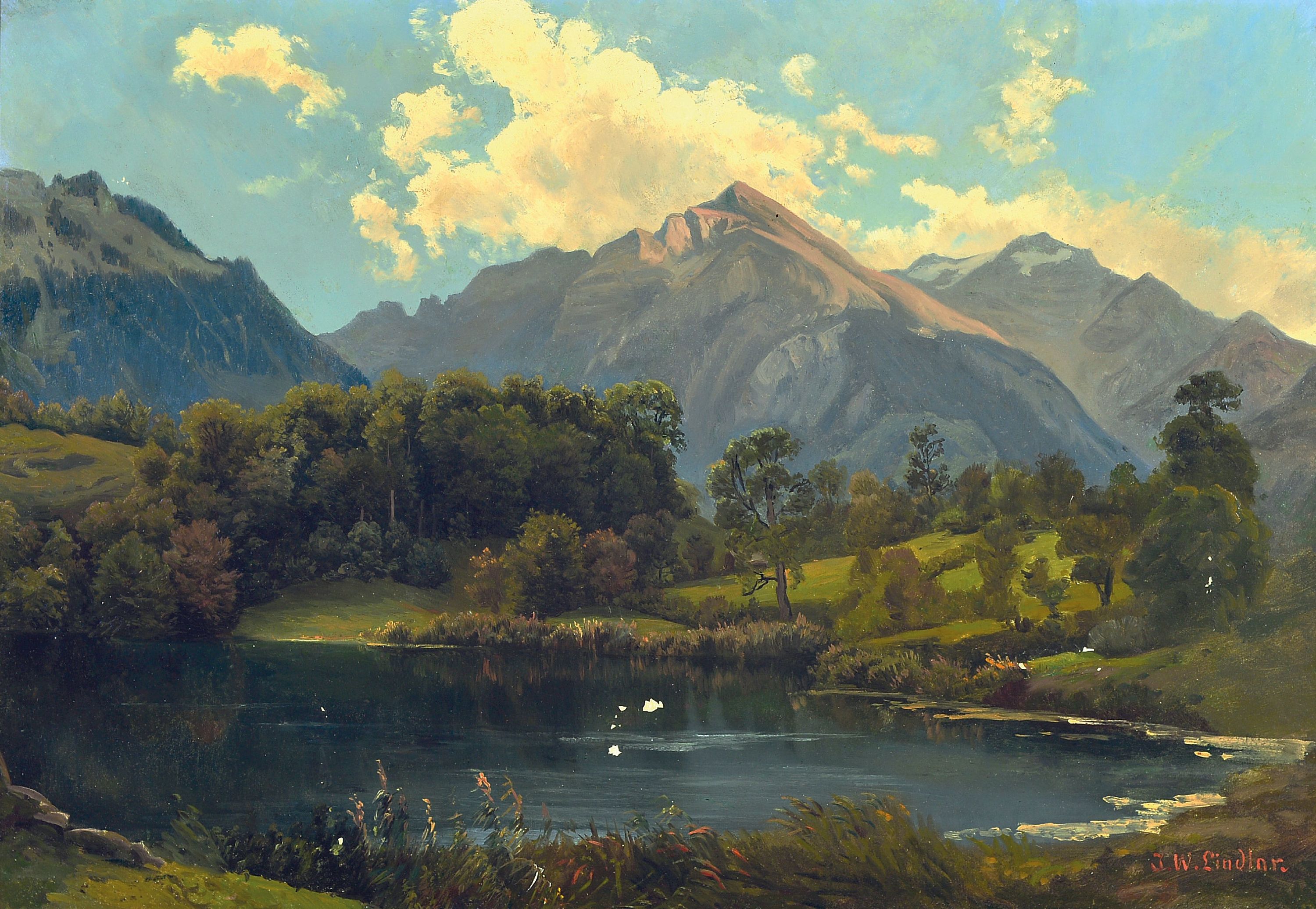 Image 27082146 - Josef Wilhelm Lindlar, 1816 Bergisch Gladbach - 1896 Düsseldorf, sommerliche ...