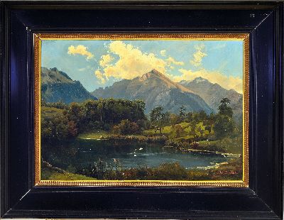 27082146k - Josef Wilhelm Lindlar, 1816 Bergisch Gladbach - 1896 Düsseldorf, sommerliche ...