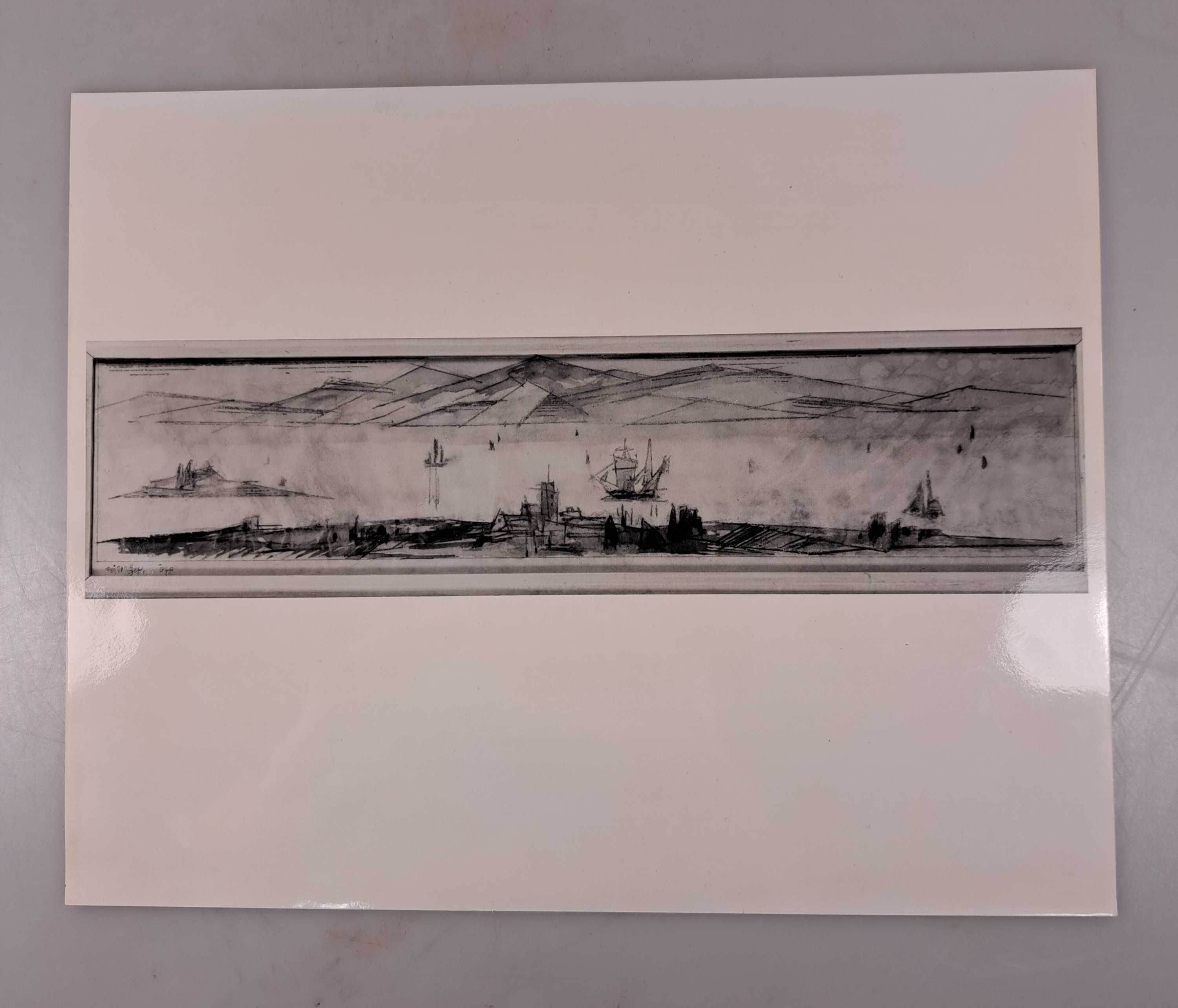 Detail e: Lyonel Feininger, 1871-1956 New York, Segelboote auf einem Vorgebirgssee, Aquarell und Tuschfeder auf Büttenpapier, signiert und datiert 1949; nach ...
