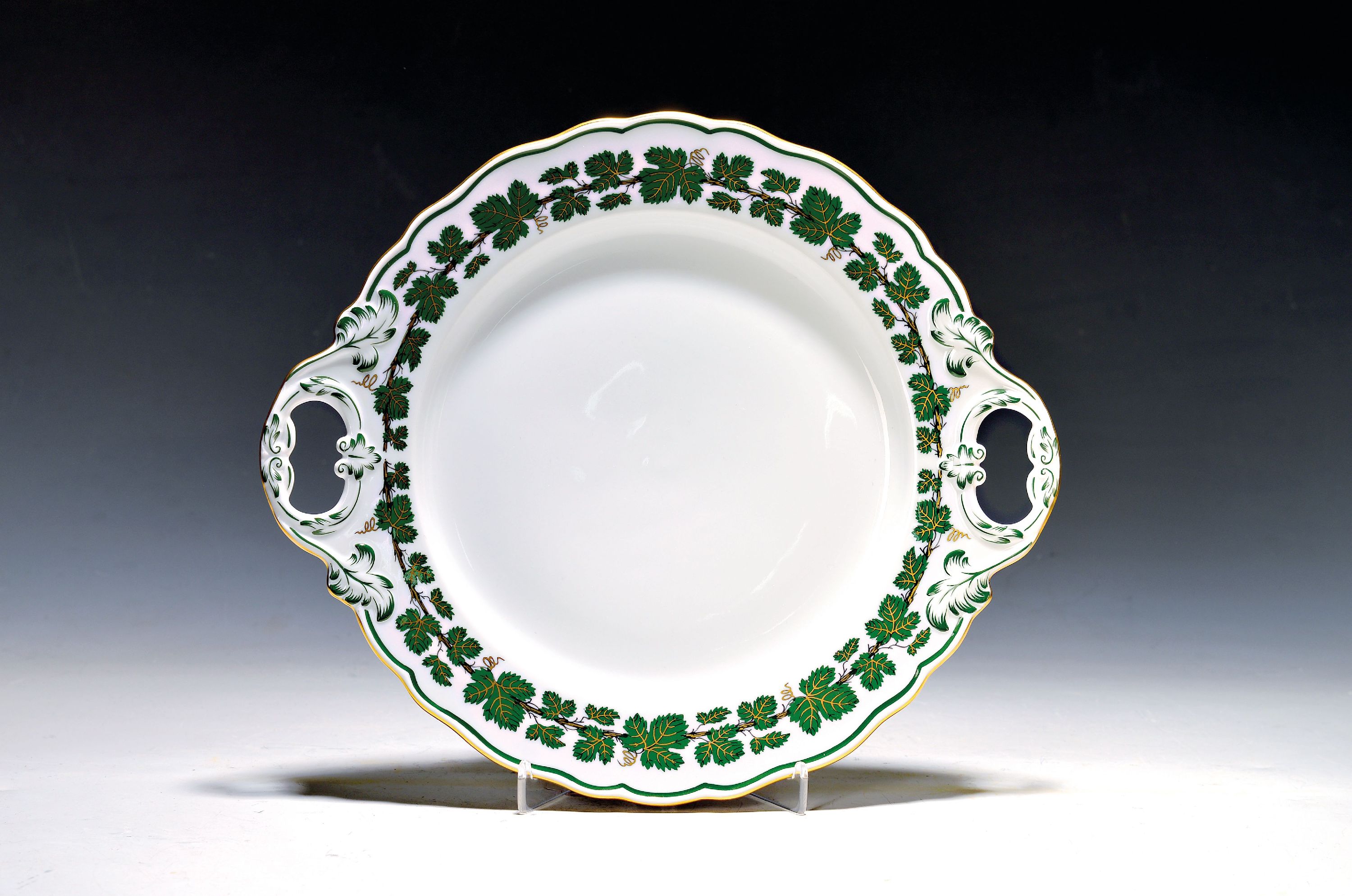 Image 27083909 - Anbietschale, Meissen, Jubiläumsmarke 1992, 1. Wahl, voller grüner Weinkranz ...