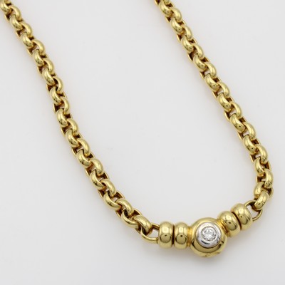 27084052b - Collier mit Brillanten, sign. ´Leo Wittwer´, GG/WG 750/000, 2 Brill. zus. ca. 0.25 ct ...