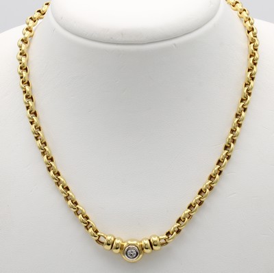 27084052c - Collier mit Brillanten, sign. ´Leo Wittwer´, GG/WG 750/000, 2 Brill. zus. ca. 0.25 ct ...