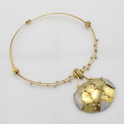 Image Ausgefallenes Collier mit Brillanten, GG/WG 750/000, Goldschmiedemeisterstück Juwelier ...