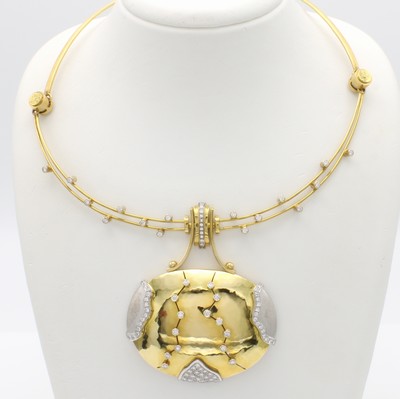 27084053d - Ausgefallenes Collier mit Brillanten, GG/WG 750/000, Goldschmiedemeisterstück Juwelier ...