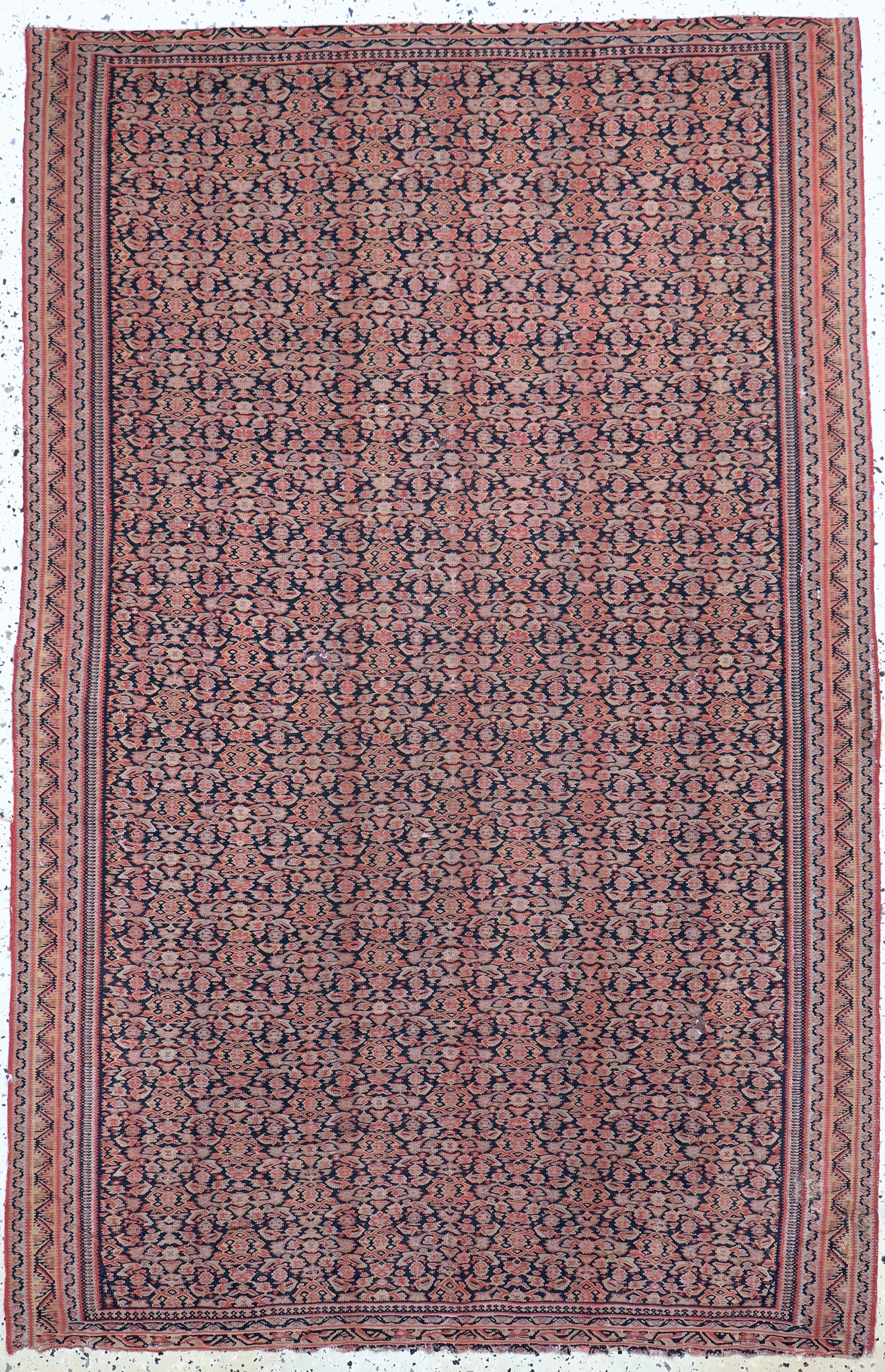 Image 27084852 - Senneh Kelim antik, Persien, um 1900, Wolleauf Baumwolle, ca. 190 x 125 cm, EHZ: 2-3 ...