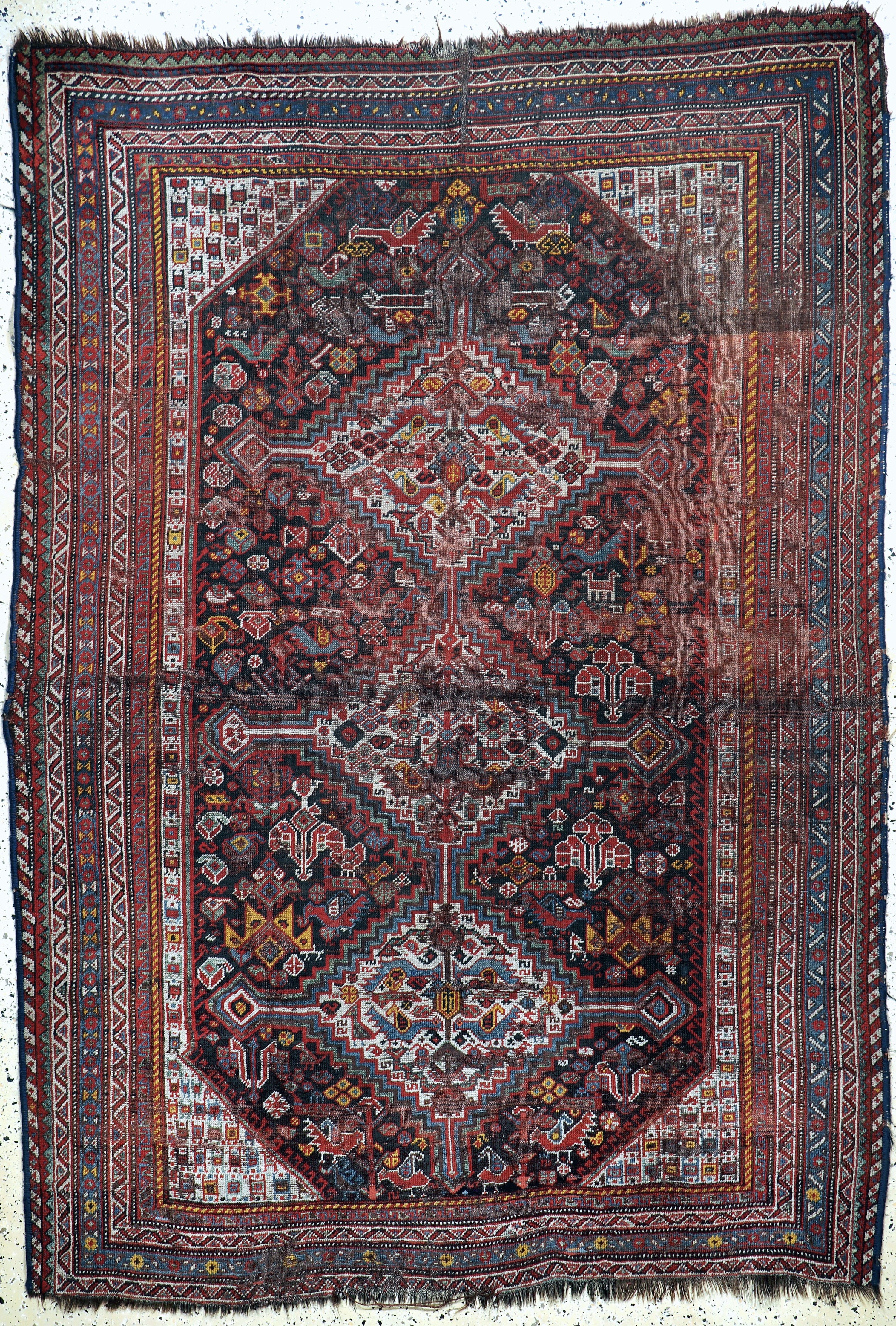 Image 27084865 - Khamseh antik, Persien, um 1900, Wolle auf Wolle, ca. 242 x 170 cm, EHZ: 4 ...