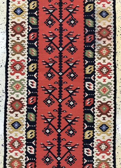 27084858b - Sarkoy Kelim, Türkei, Mitte 20.Jhd., Wolle auf Baumwolle, ca. 238 x 74 cm, EHZ: 2 ...